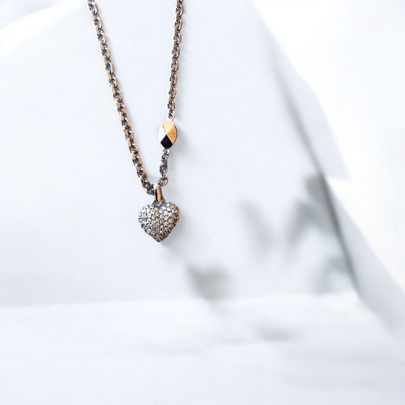 Vintage Christian Dior "Oui" Heart Charm Necklace - Picture 9 of 10